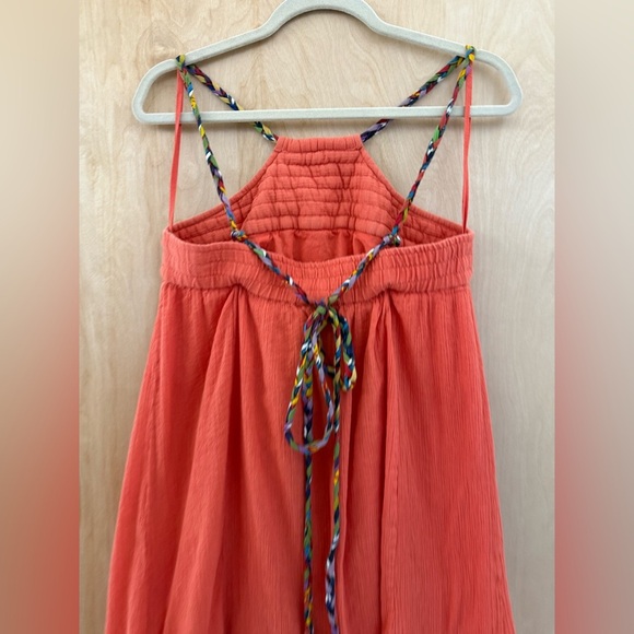 Anthropologie Vanessa Virginia Coral Cotton Gauze Maxi Dress. - Picture 7 of 12